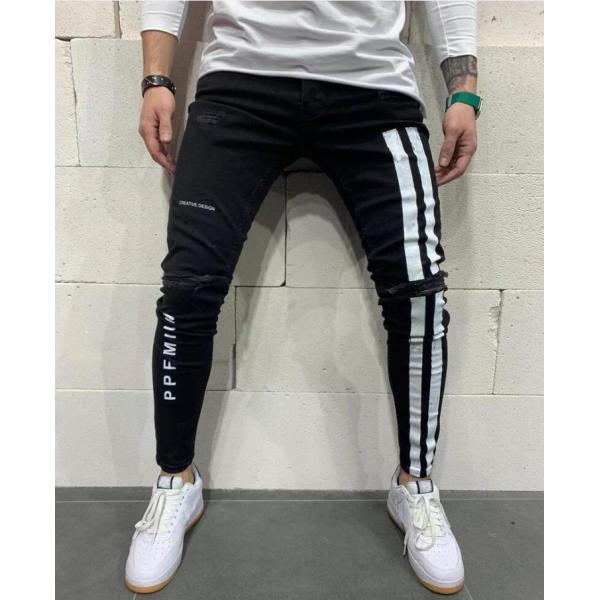 Men's ripped stretch pencil jeans 8