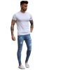 Men's white frayed pencil pants 62