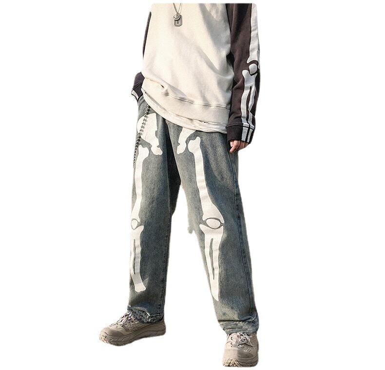 men's wide leg straight jeans 52