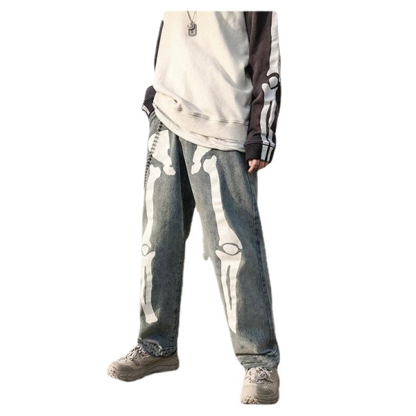 men's wide leg straight jeans 52