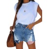New American flag ripped tassel denim shorts for women 28