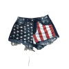 New American flag ripped tassel denim shorts for women 28