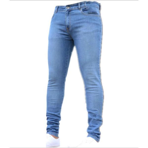 New Men's Skinny Solid Color Denim Penny Pants 32