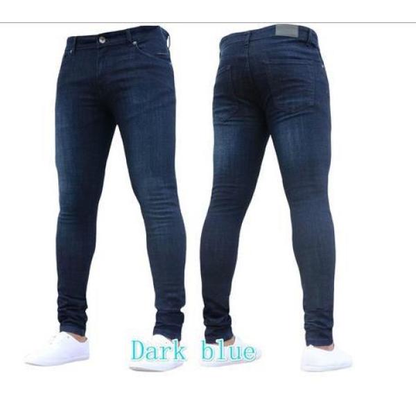 New Men's Skinny Solid Color Denim Penny Pants 32