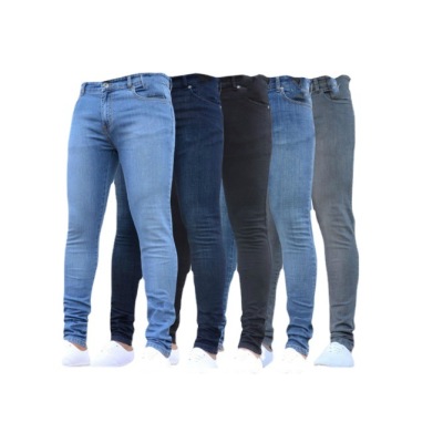 New Men's Skinny Solid Color Denim Penny Pants 32