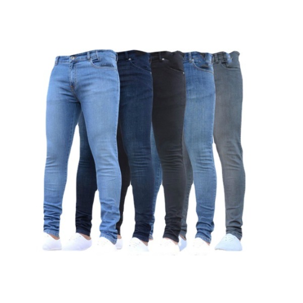 New Men's Skinny Solid Color Denim Penny Pants 32