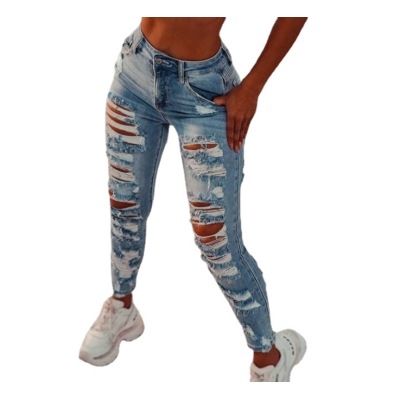 New style many holes skinny jeans trousers 92 