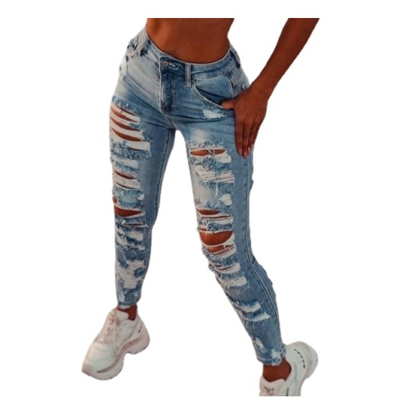 New style many holes skinny jeans trousers 92 