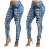 New style ripped high waist skinny jeans with buttonholes 74