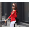 Off shoulder plus size women's bottoming shirt long sleeve t-shirt 116