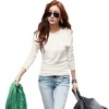 Off shoulder plus size women's bottoming shirt long sleeve t-shirt 116