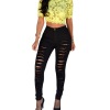 Personalized Beggar Frayed Stretch Jeans Women's Trousers 114