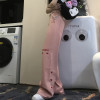 Pink Girl Love Jeans High Waist Slim Wide Leg Pants 129