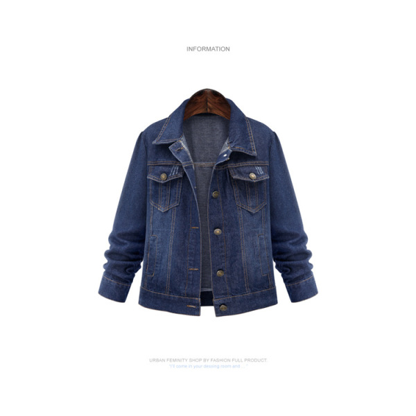 Plus size women's classic denim jacket 134