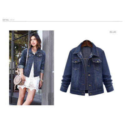Plus size women's classic denim jacket 134