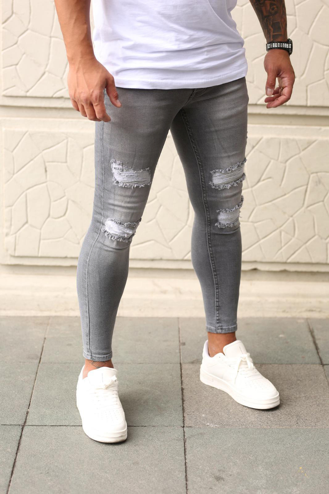 Ripped stretch skinny jeans 96