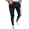 Ripped stretch skinny jeans, printed jeans for men 111