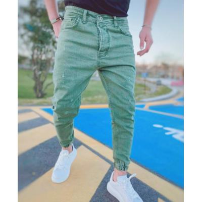 Ripped trendy color slim denim trousers for men 10