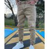 Ripped trendy color slim denim trousers for men 10