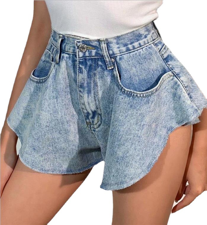 Ruffled Jeans High Waisted Ruffled Flared Pants 113