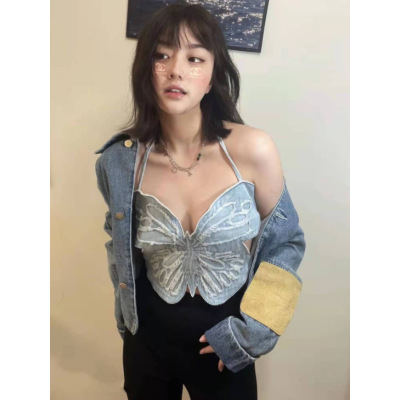 Sexy Babes Butterfly Camisole Backless Lace Top 30
