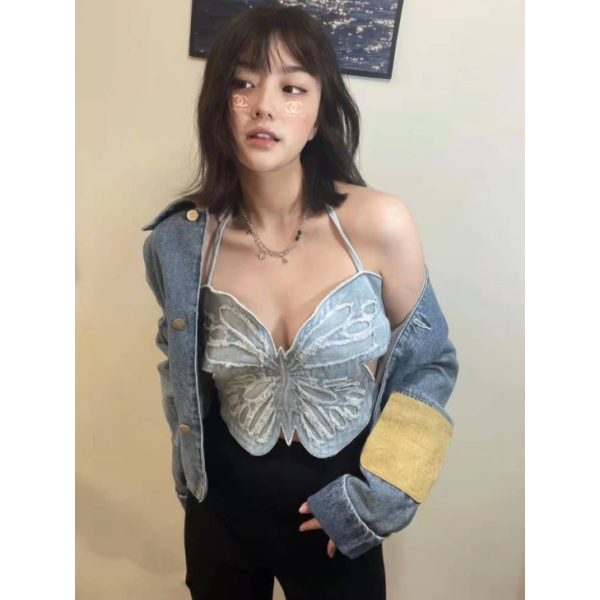 Sexy Babes Butterfly Camisole Backless Lace Top 30