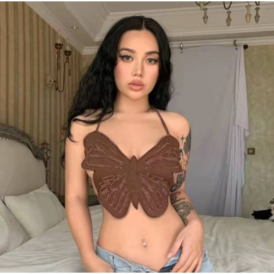 Sexy Babes Butterfly Camisole Backless Lace Top 30