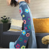 Side embroidered flower high waist bootcut trousers 7