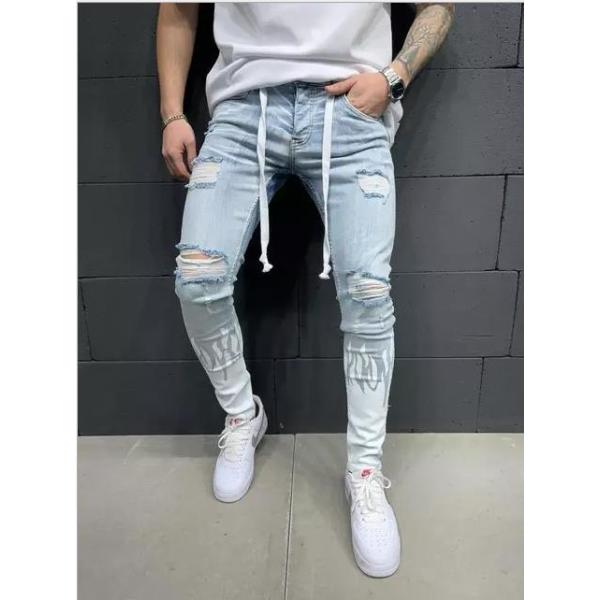Side Pocket Small Feet Skinny Jeans Wholesale Men 2