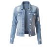 Slim Fit Ripped Denim Top Ladies Denim Jacket 29