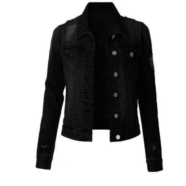 Slim Fit Ripped Denim Top Ladies Denim Jacket 29