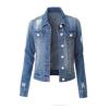 Slim Fit Ripped Denim Top Ladies Denim Jacket 29