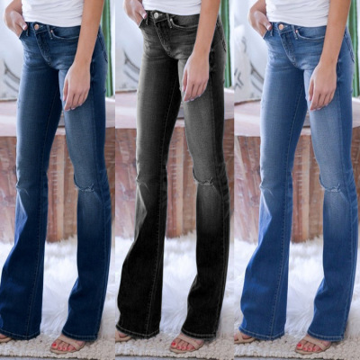 Slim-fit ripped denim trousers 110