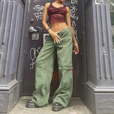 Spice Girls Straight-leg Pants Low Rise with Personalized Pockets 13