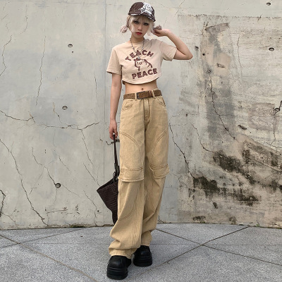 Spice Girls Straight-leg Pants Low Rise with Personalized Pockets 13
