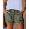 Street Style Elastic Waist High Waist Thin Denim Shorts Women 104