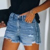 Summer new raw edge ripped foreign trade denim shorts women 97