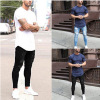 Washed Skinny Knee Hole Men's Trousers 112