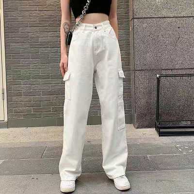 women's drape high waist straight leg jeans 130