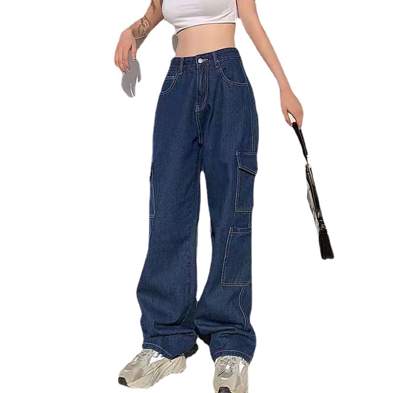 women's drape high waist straight leg jeans 130