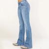 women's embroidered washed flared trousers 49