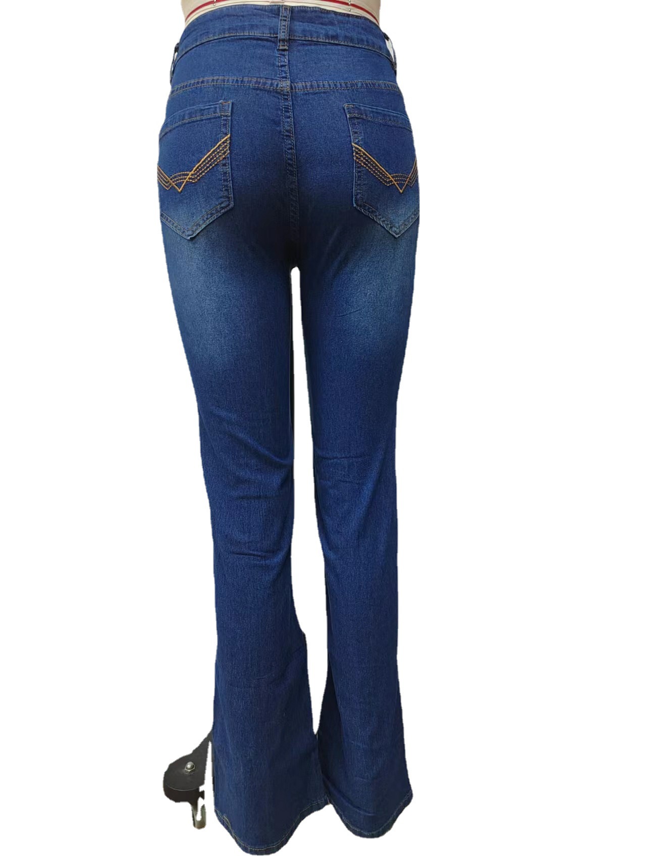 women's embroidered washed flared trousers 49