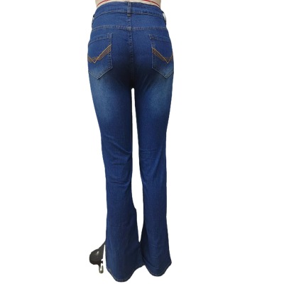 women's embroidered washed flared trousers 49