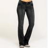 women's embroidered washed flared trousers 49