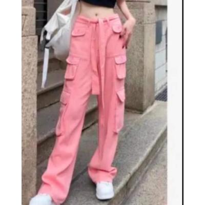 Women's Fashion Casual Denim Pants with Multiple Pockets140