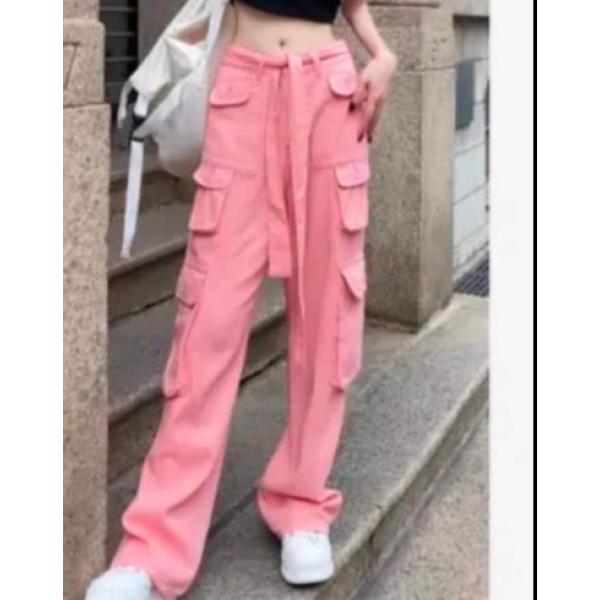 Women's Fashion Casual Denim Pants with Multiple Pockets140
