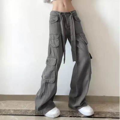 Women's Fashion Casual Denim Pants with Multiple Pockets140