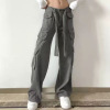 Women's Fashion Casual Denim Pants with Multiple Pockets140
