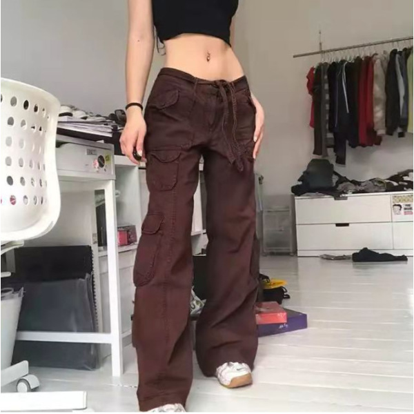 Women's Fashion Casual Denim Pants with Multiple Pockets140