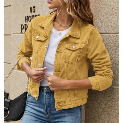 Women's Fashion Slim Lapel Candy Color Denim Jacket 84